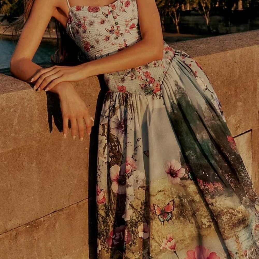 New Anthropologie The Muse Basque-Waist Midi Dress NWT - Picture 8 of 12